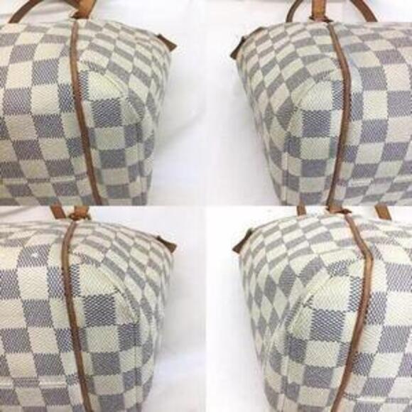 Louis Vuitton Totally Shoulder Bag Damier Azur White Leather - Picture 5 of 8